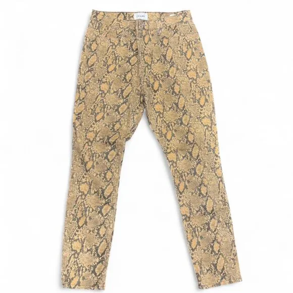 Frame Women's Straight Python Print Coated Pant - Picture 1 of 5